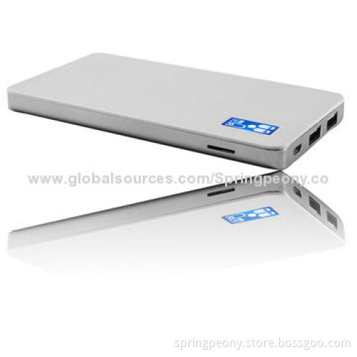 8,000mAh Lithium Polymer Power Banks, Support TF Card Storage, 5V DC/1A Input